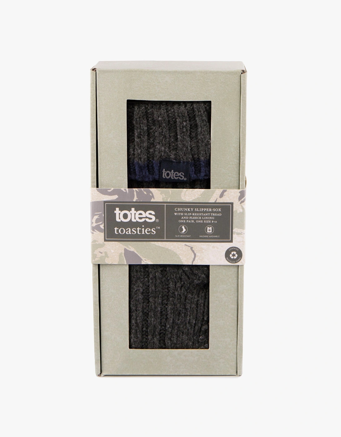 Toasties RECYCLED CHUNKY SLIPPER SOCK Mens Grey