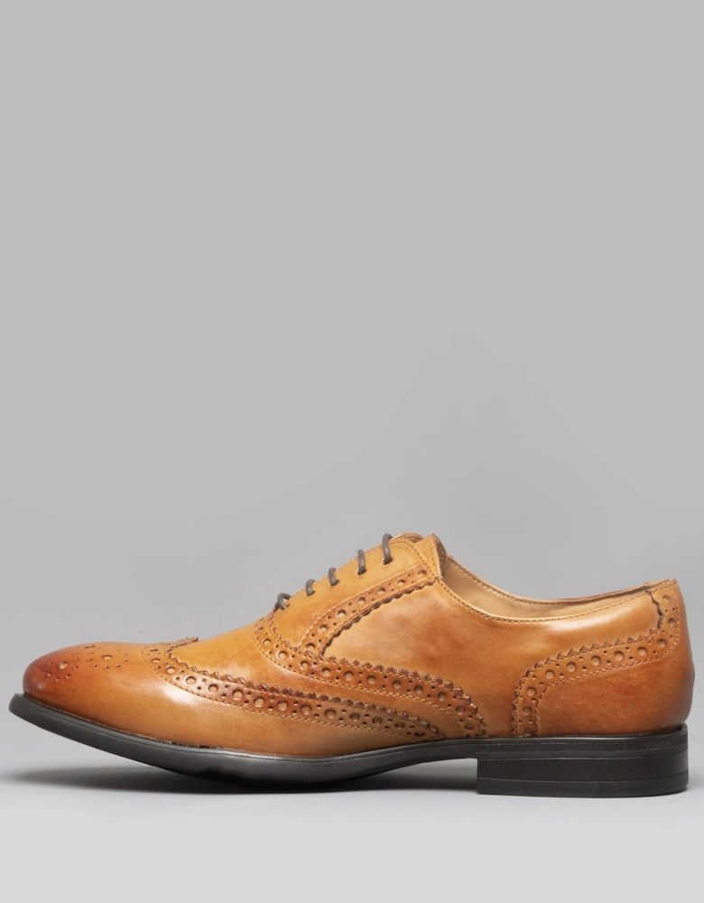 MONTY II Mens Leather Brogue Lace Ups Tan