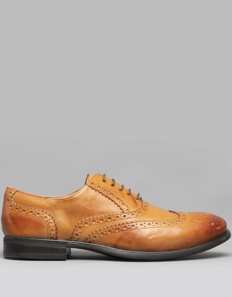 MONTY II Mens Leather Brogue Lace Ups Tan