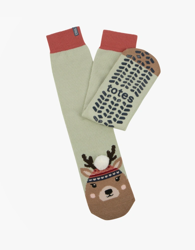 SINGLE ORIGINAL Slipper Socks Womens Socks Reindeer