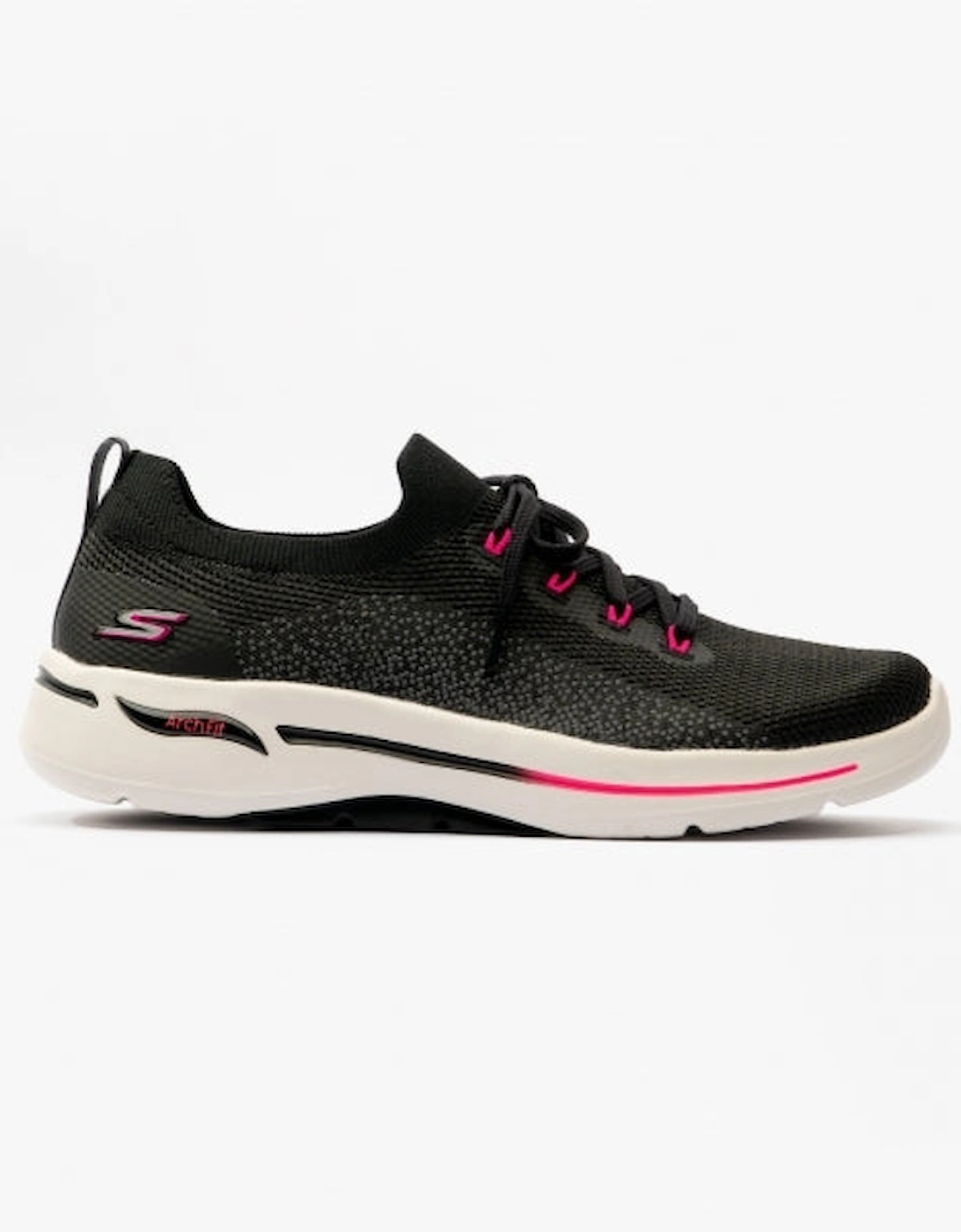 Skechers 124863/BKHP GO WALK ARCH FIT-CLANCY Womens Lace-Up Trainers Black/Pink, 8 of 7