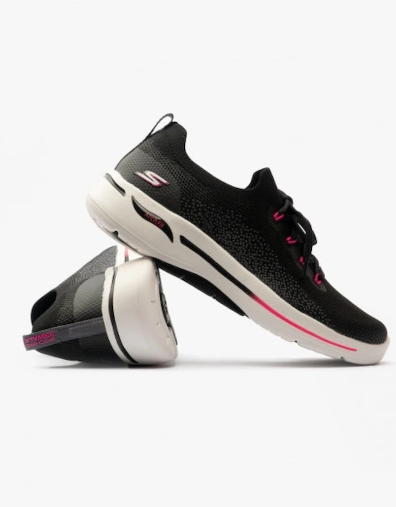 Skechers 124863/BKHP GO WALK ARCH FIT-CLANCY Womens Lace-Up Trainers Black/Pink