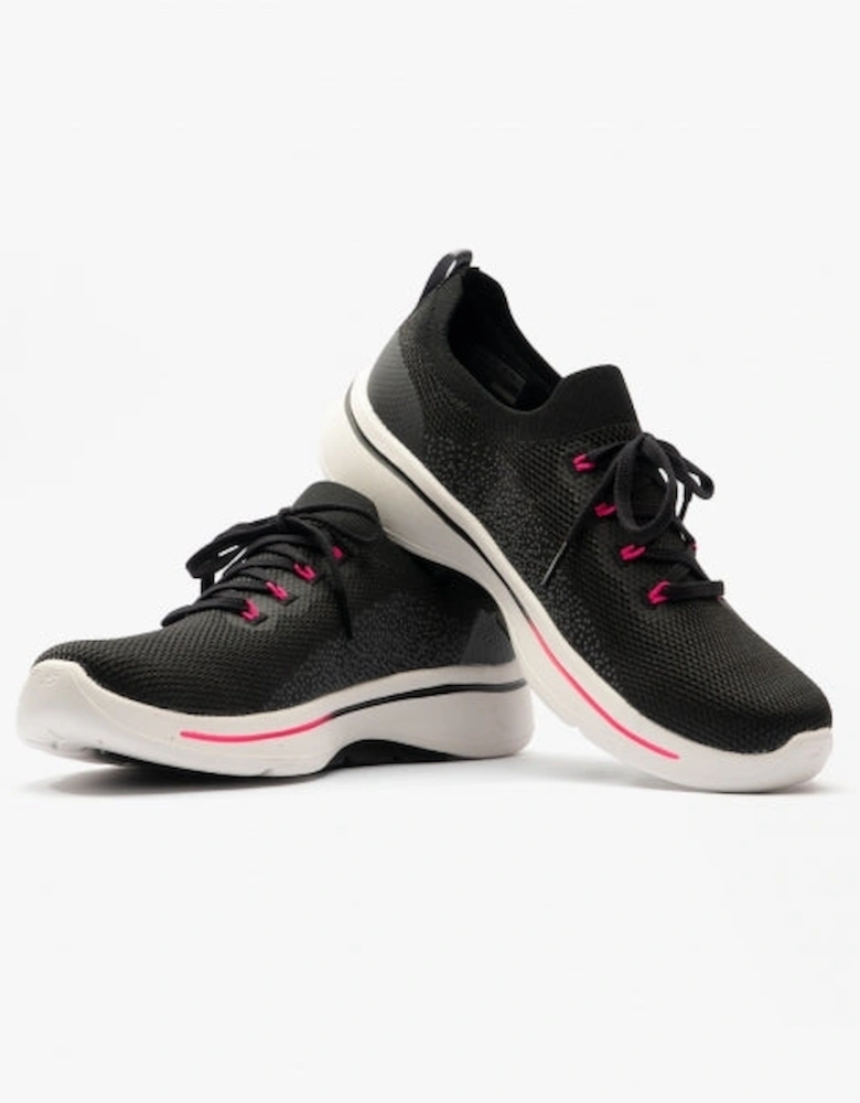 Skechers 124863/BKHP GO WALK ARCH FIT-CLANCY Womens Lace-Up Trainers Black/Pink