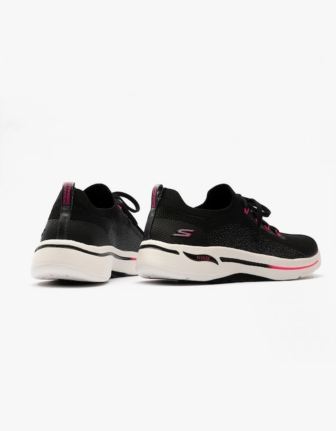 Skechers 124863/BKHP GO WALK ARCH FIT-CLANCY Womens Lace-Up Trainers Black/Pink