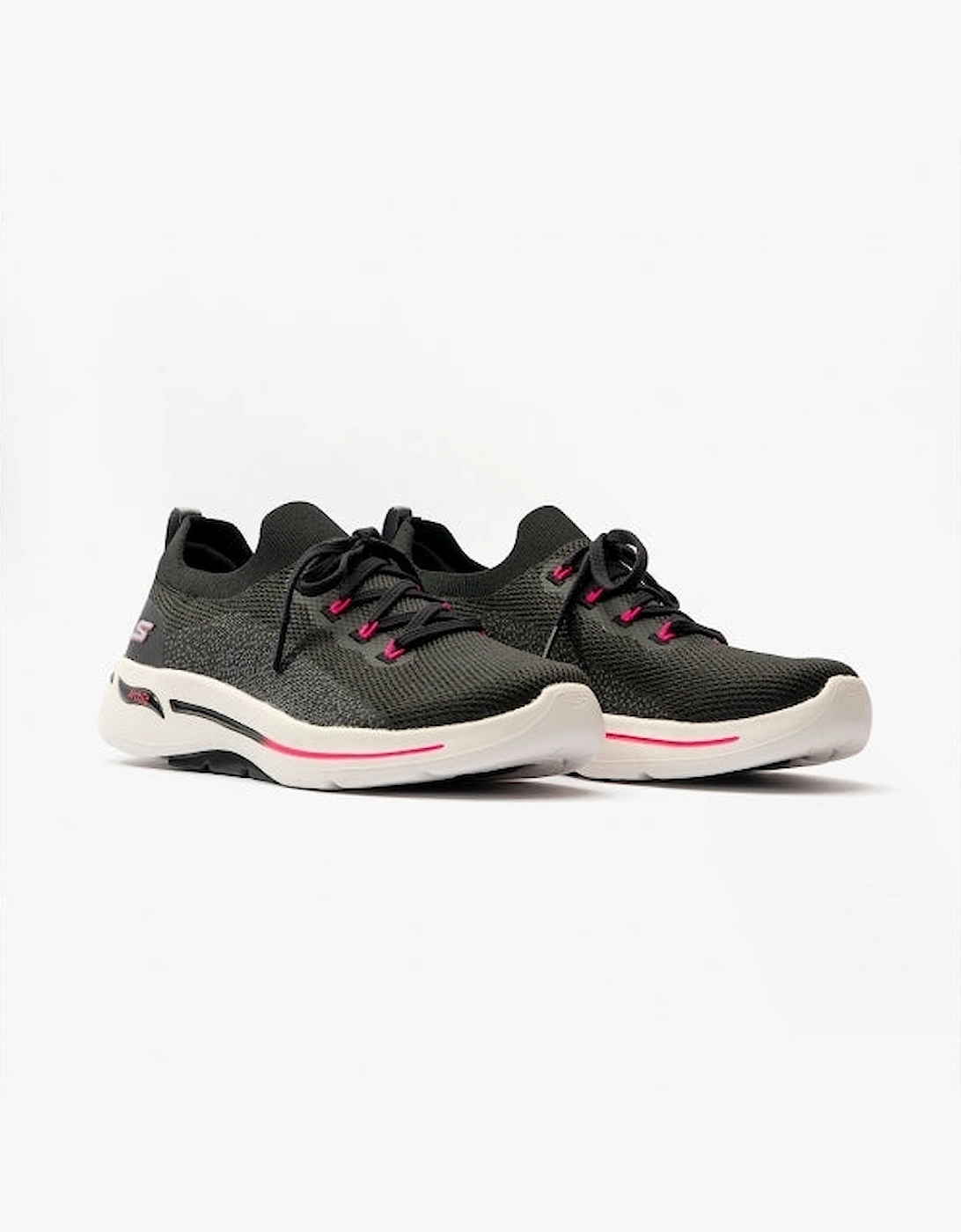 Skechers 124863/BKHP GO WALK ARCH FIT-CLANCY Womens Lace-Up Trainers Black/Pink