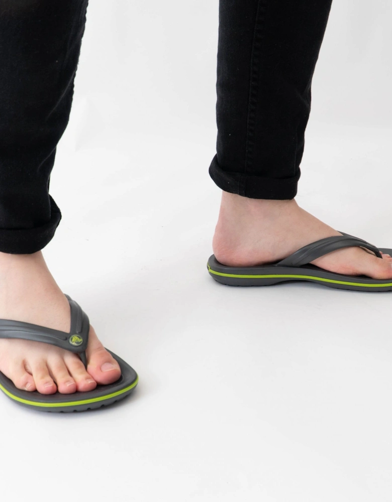 11033-0A1 CROCBAND FLIP Unisex Flip Flops Graphite/Volt Green