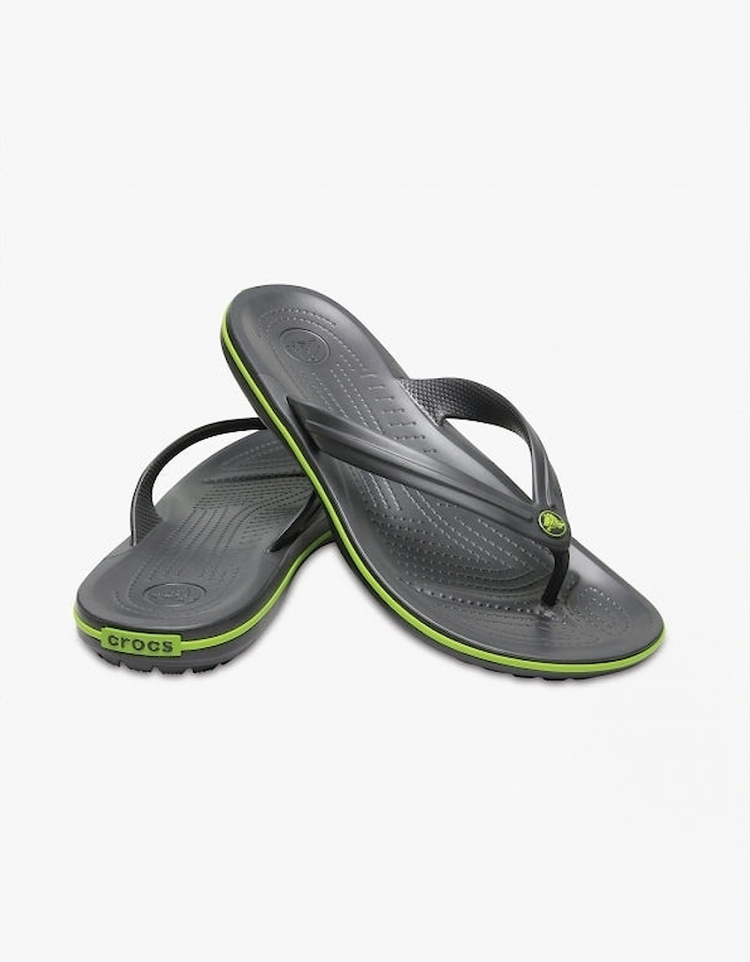 11033-0A1 CROCBAND FLIP Unisex Flip Flops Graphite/Volt Green