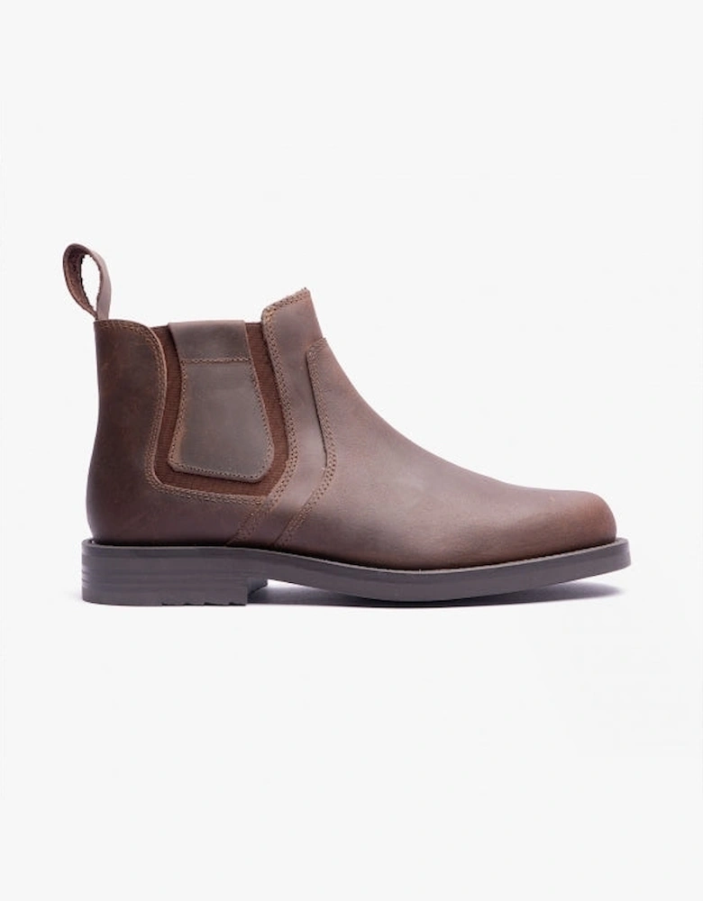 ALEXANDER Mens Waxy Leather Chelsea Boots Brown