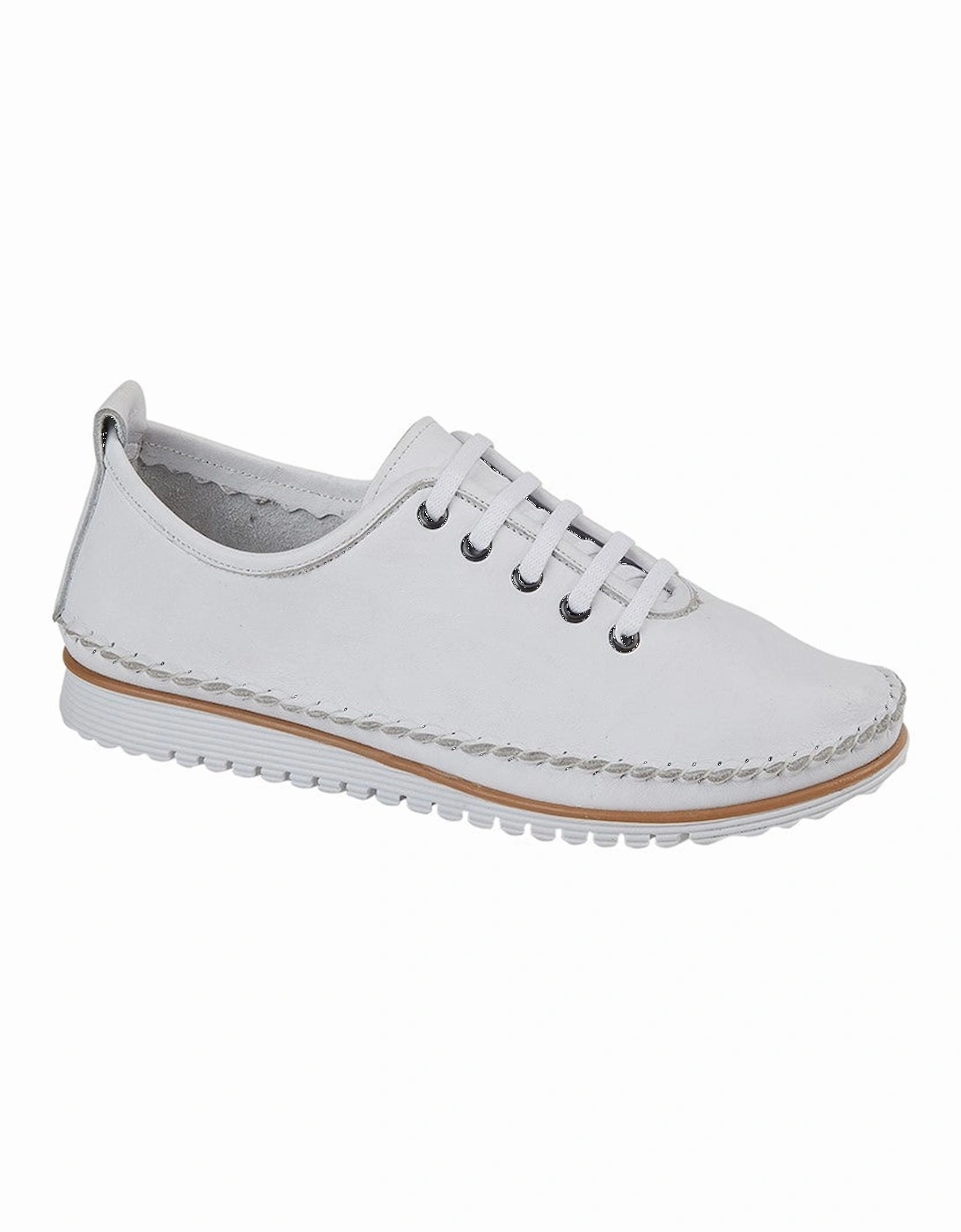 L988G 5-Eye Lace Womens Leather Shoes White, 2 of 1