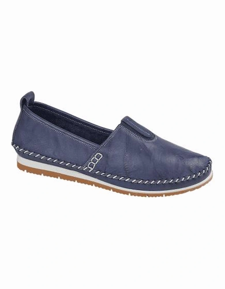 L990NC Womens Soft Leather Slip-On Shoes Navy