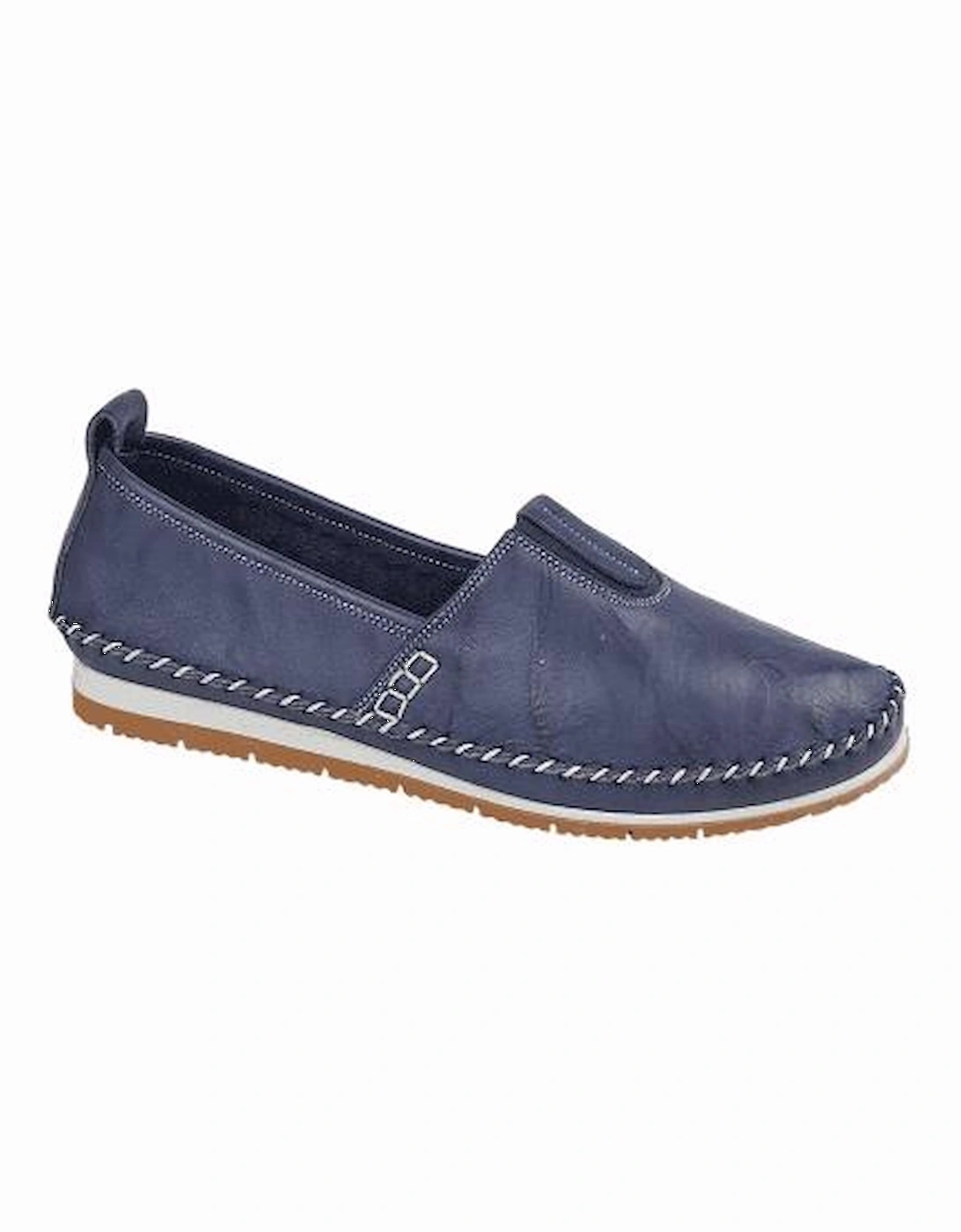 L990NC Womens Soft Leather Slip-On Shoes Navy, 2 of 1