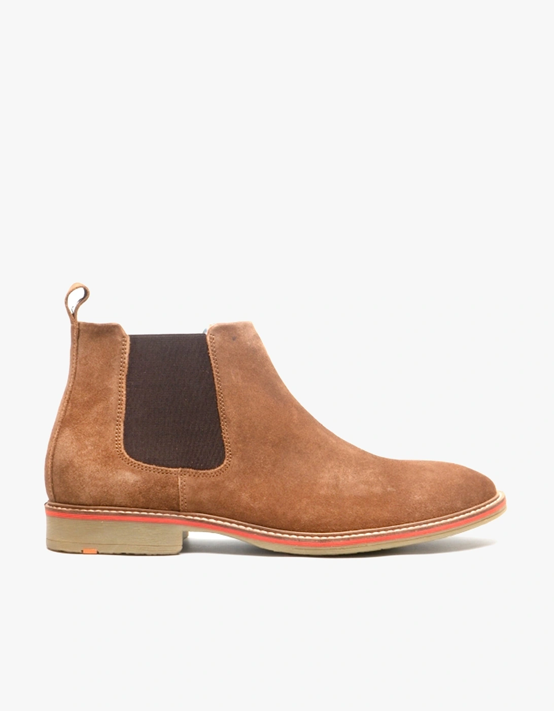 CALDWELL Mens Suede Leather Chelsea Boots Brown, 4 of 3