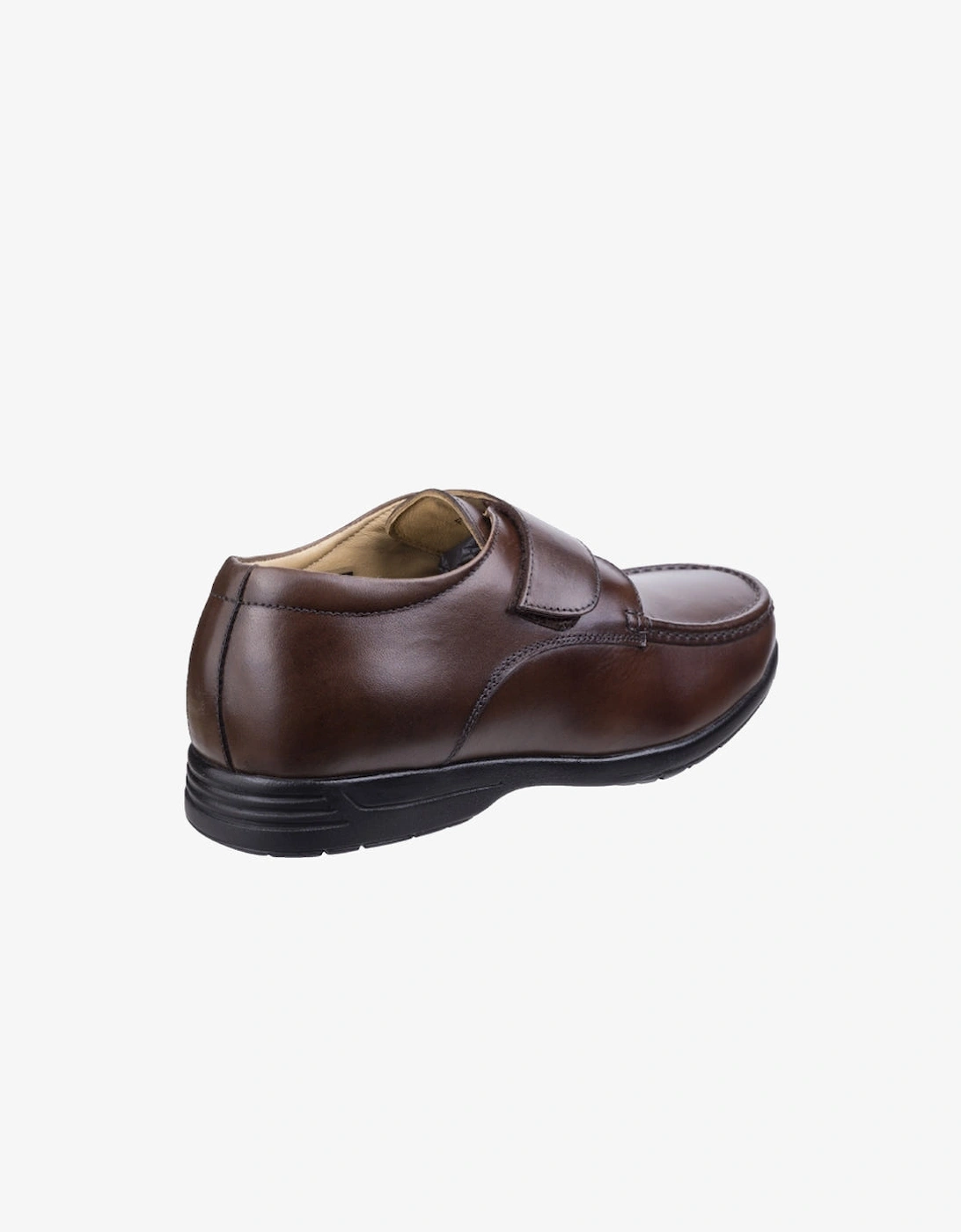 Fleet & Foster FRED Mens Leather Touch Fasten Shoes Brown