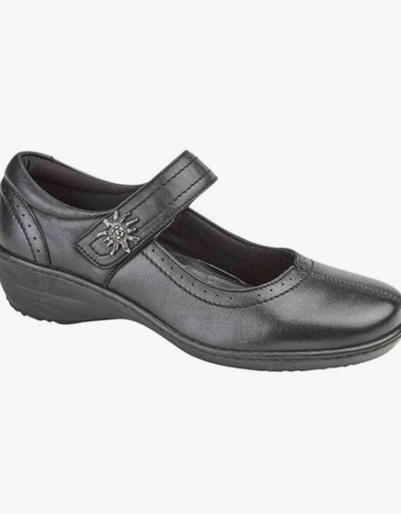 SHEEN Womens Leather Mary Jane Shoes Black