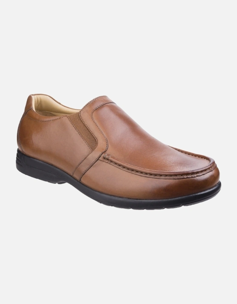 Fleet & Foster GORDON Mens Leather Slip On Shoes Tan