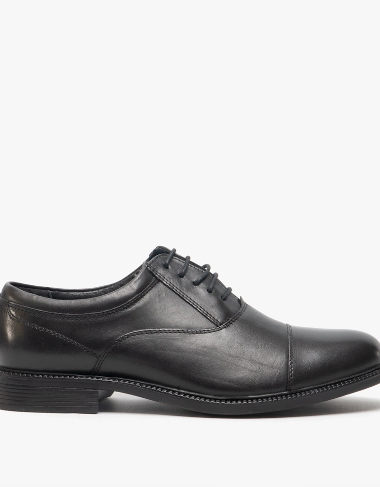 CLARK Mens Leather Fuller Fitting Capped Oxford Shoes Black