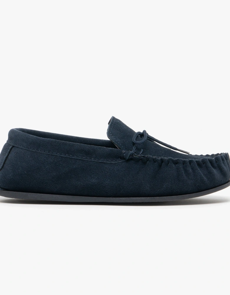 BRUCE Mens Moccasin Slippers Navy