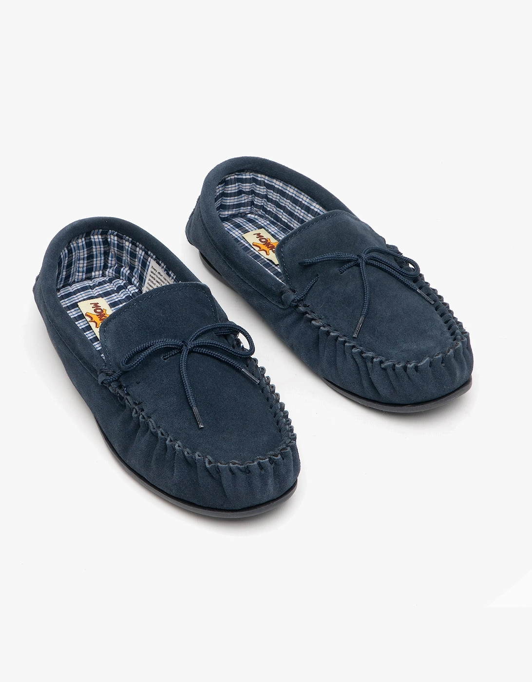 BRUCE Mens Moccasin Slippers Navy