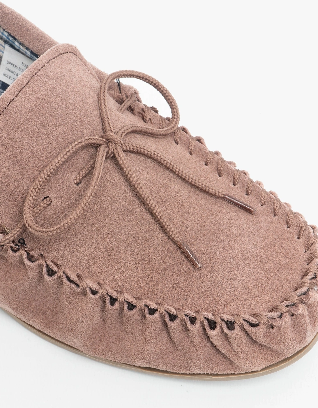 BRUCE Mens Moccasin Slippers Taupe