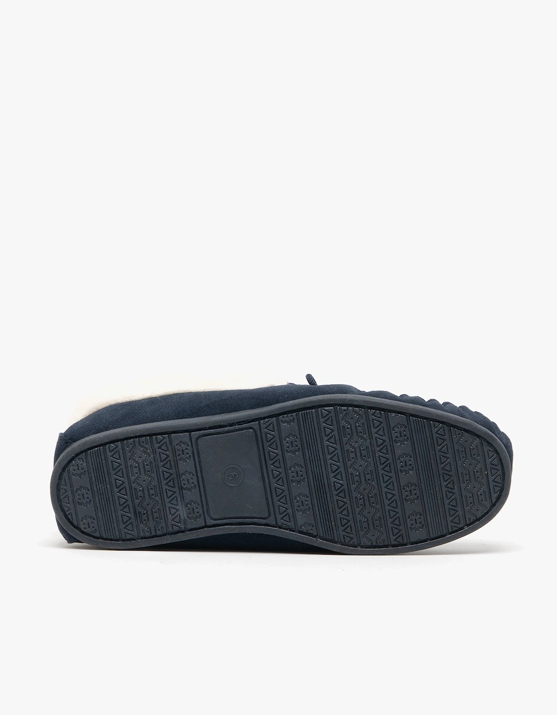 EMILY Womens Moccasin Slippers Navy