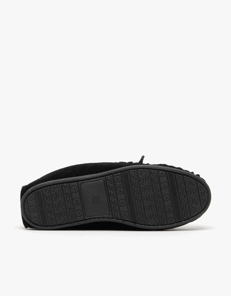 BRUCE Mens Moccasin Slippers Black