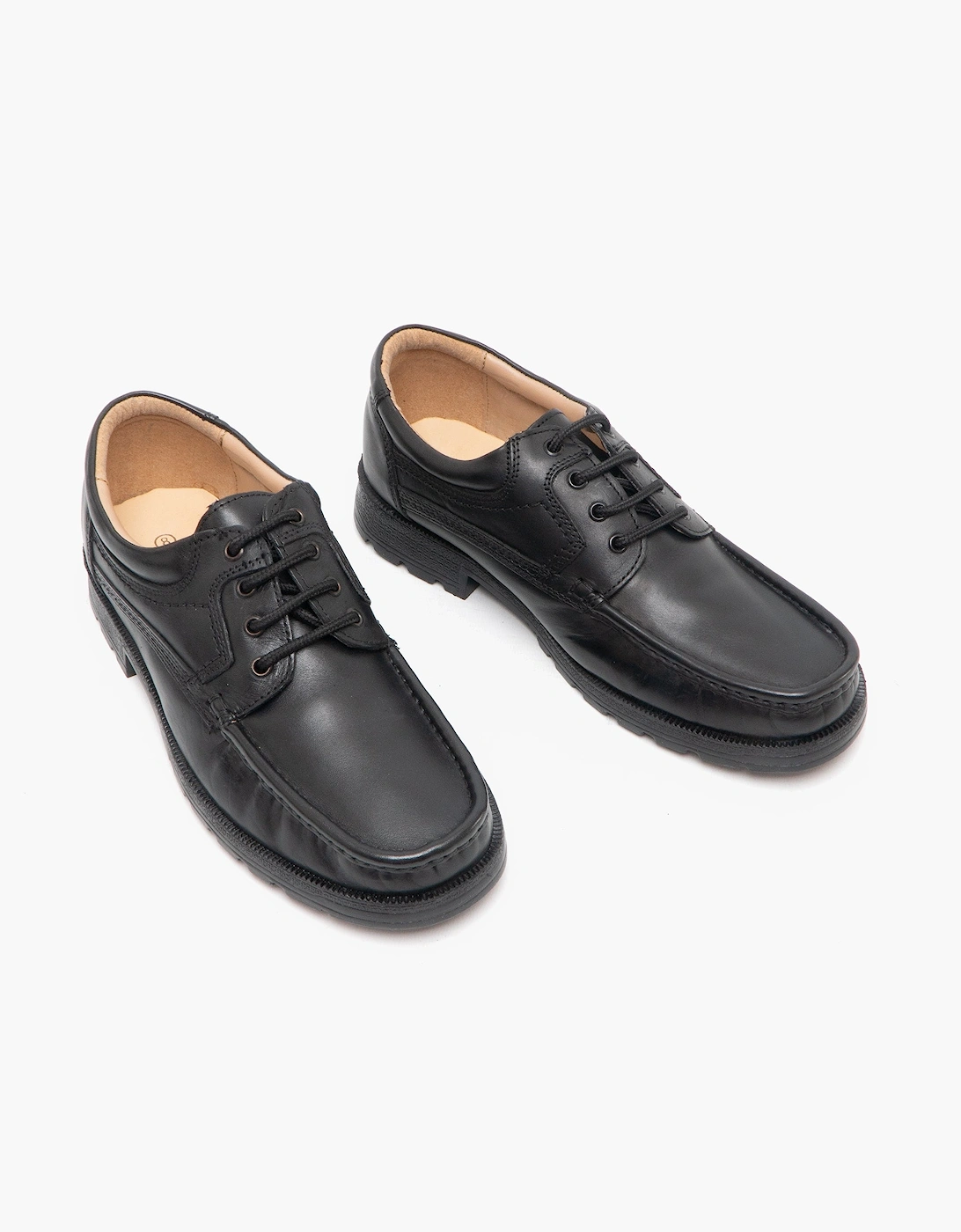 DANE Mens Lace-Up Apron Gibson Shoes Black