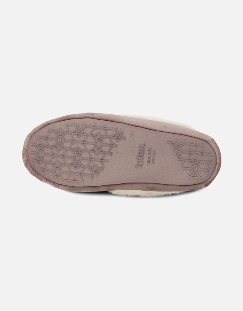 VELOUR MOCCASIN Slippers Womens Mink