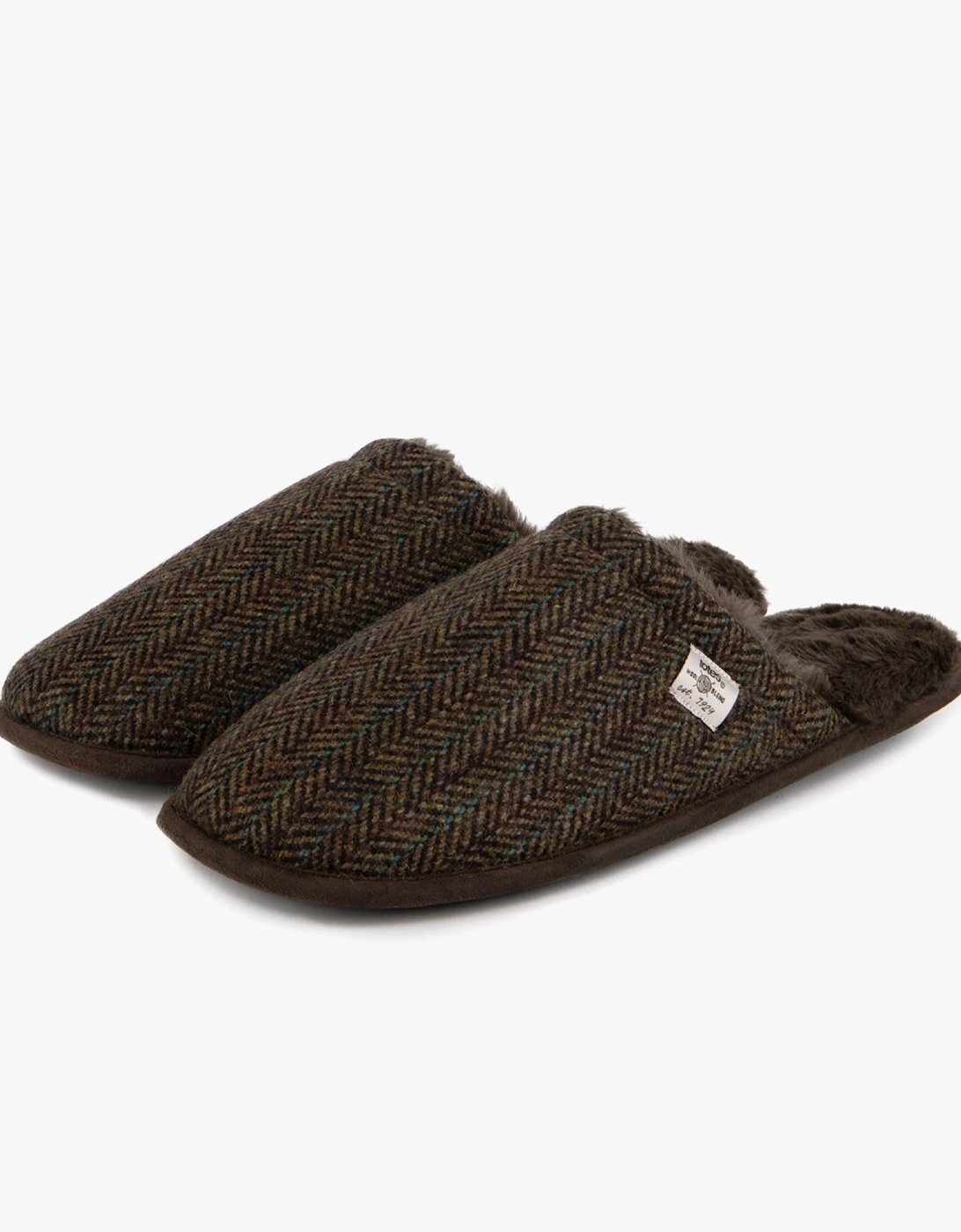 WOOL MIX MULE Slippers Mens Brown