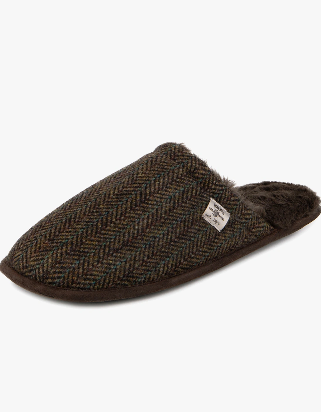 WOOL MIX MULE Slippers Mens Brown