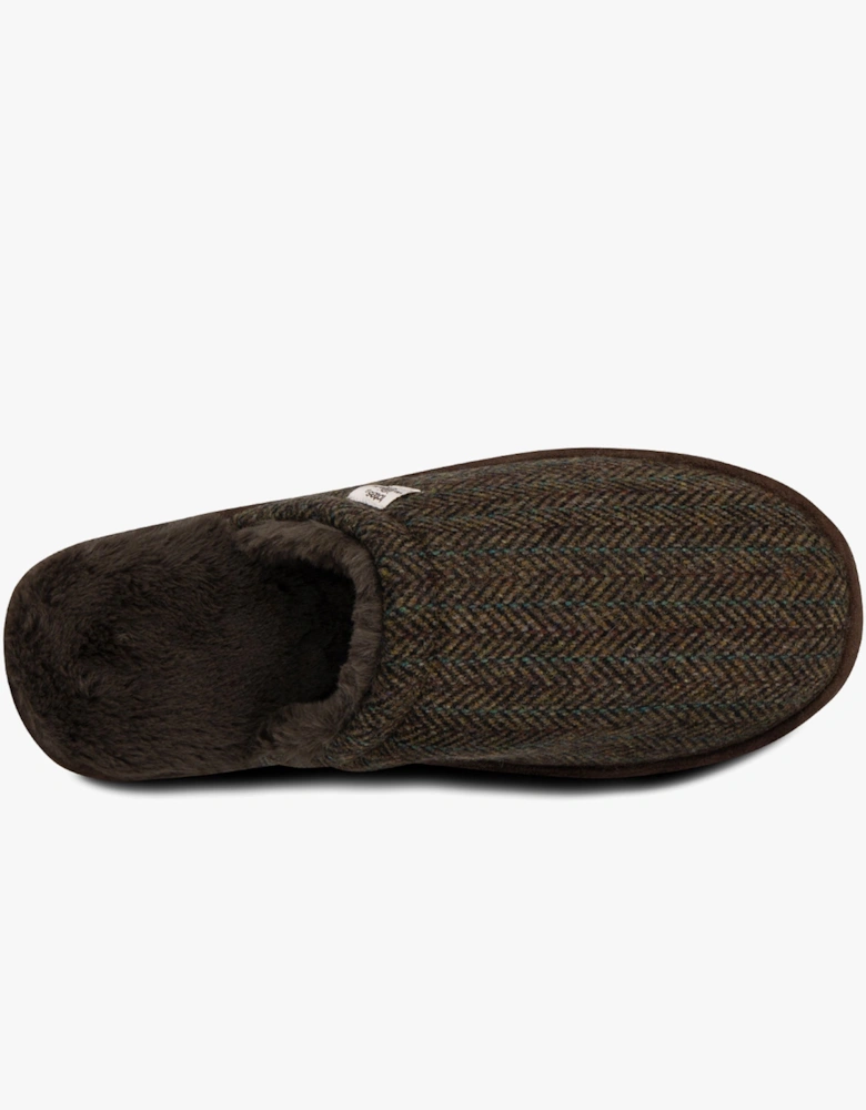 WOOL MIX MULE Slippers Mens Brown