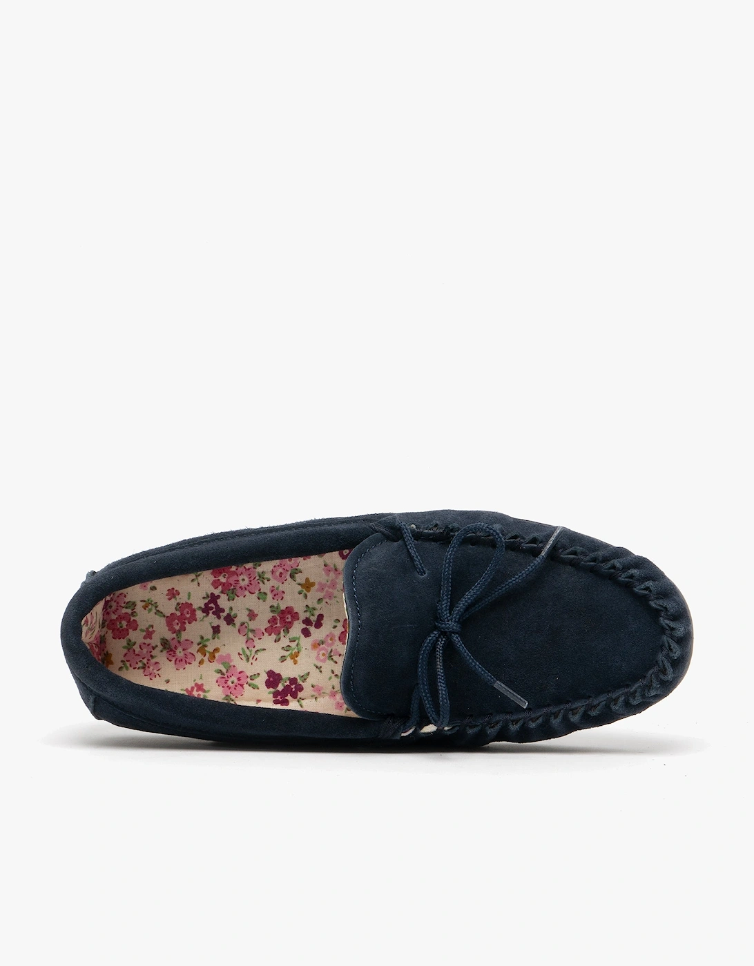 LILY Womens Moccasin Slippers Navy