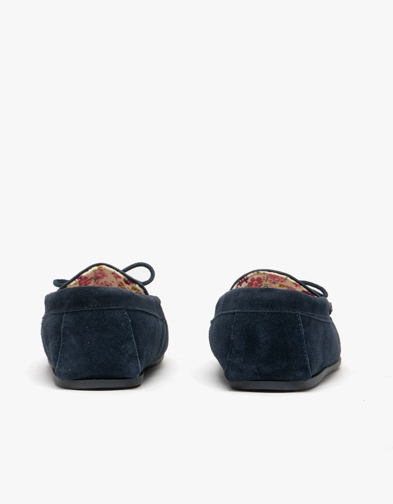 LILY Womens Moccasin Slippers Navy