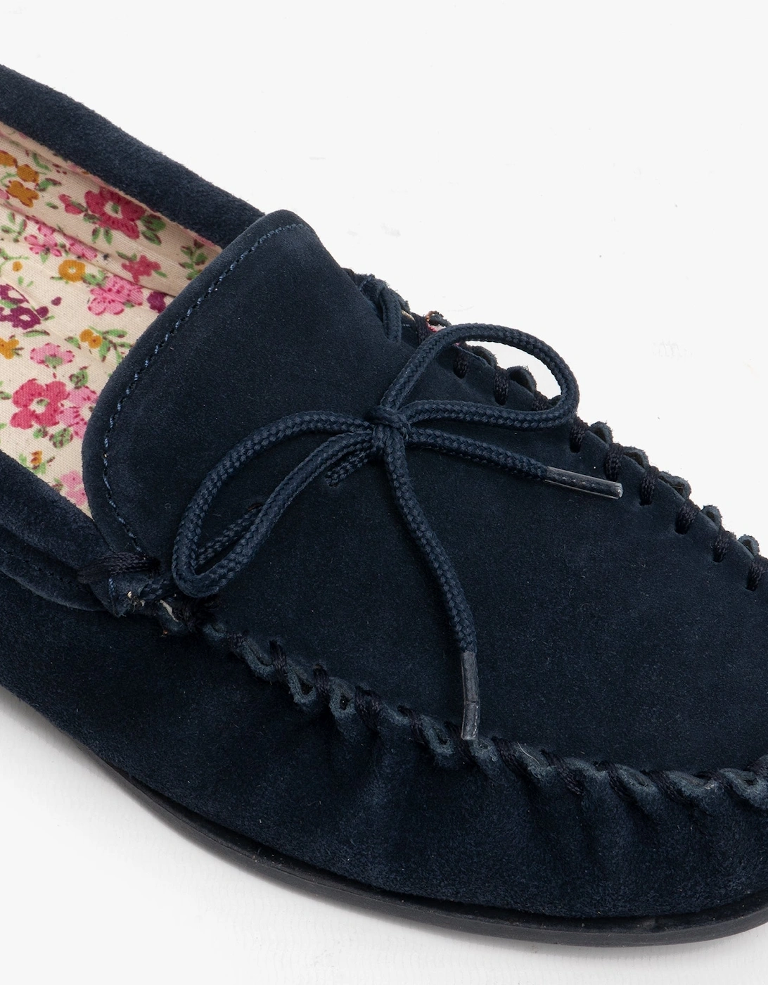 LILY Womens Moccasin Slippers Navy