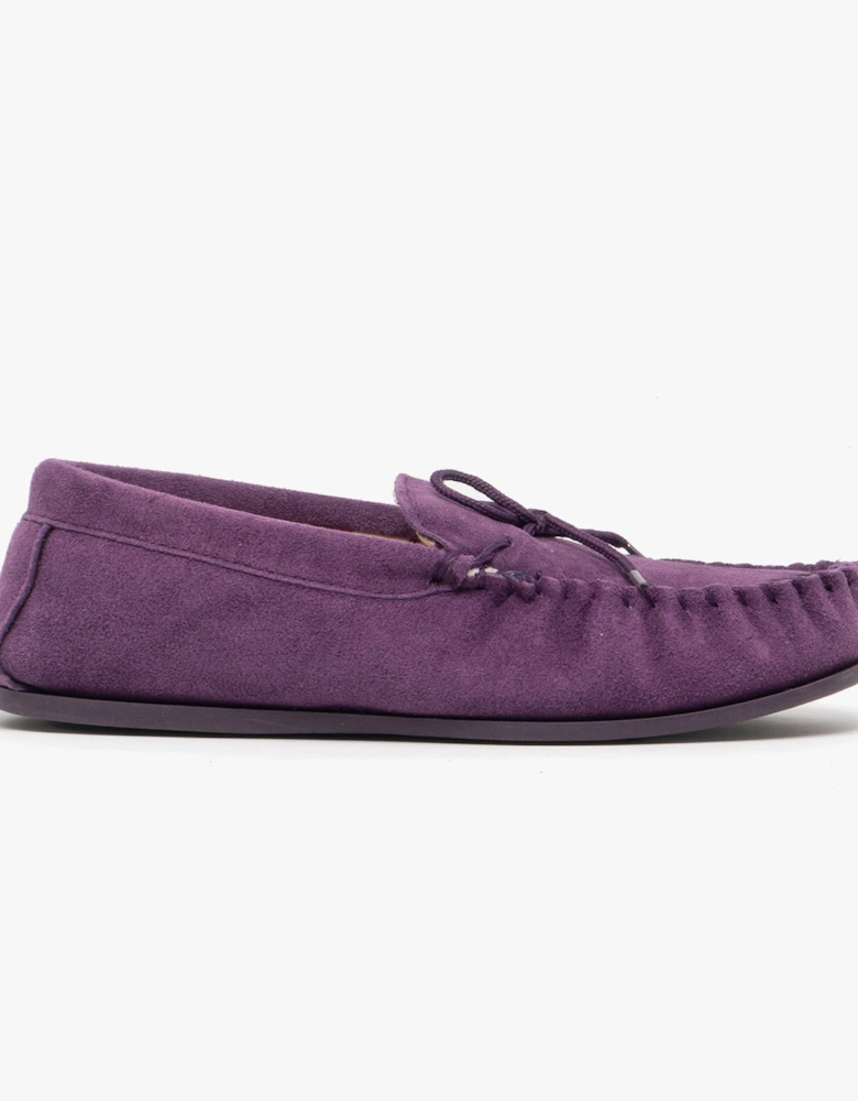 LILY Womens Moccasin Slippers Purple