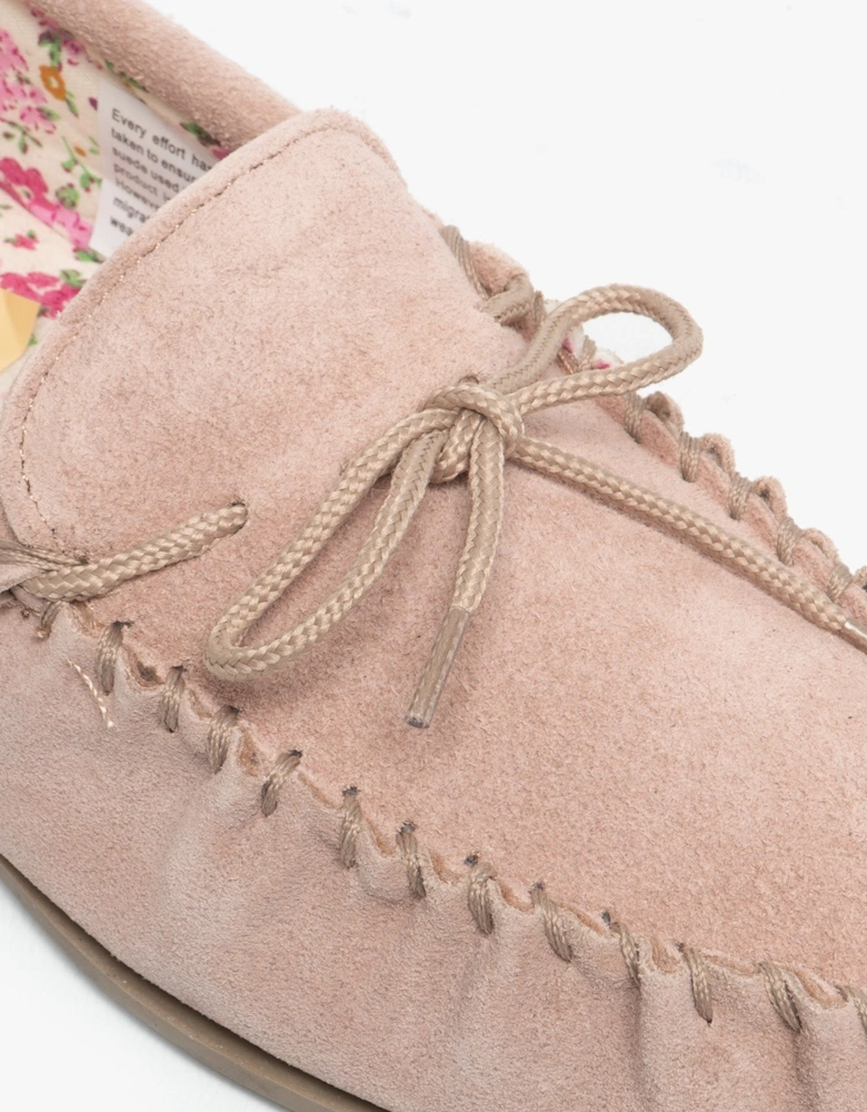 LILY Womens Moccasin Slippers Stone