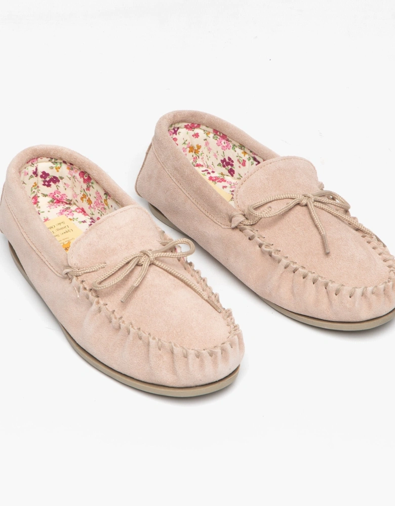 LILY Womens Moccasin Slippers Stone