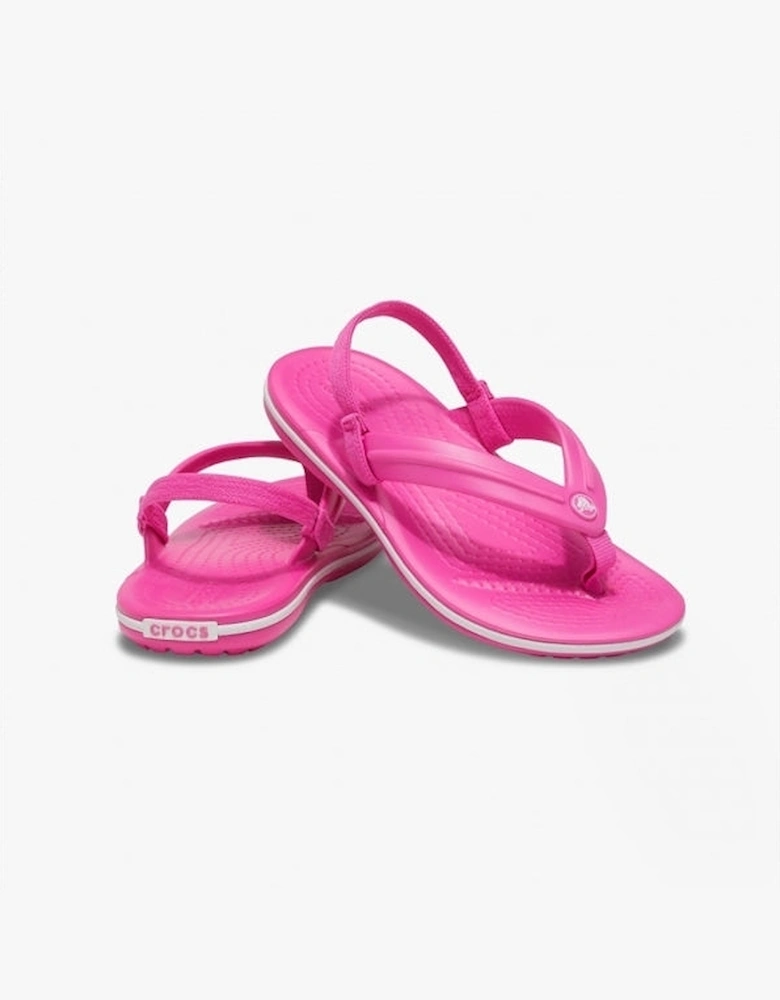 205777-6QQ CROCBAND STRAP FLIP Kids Sandals Electric Pink