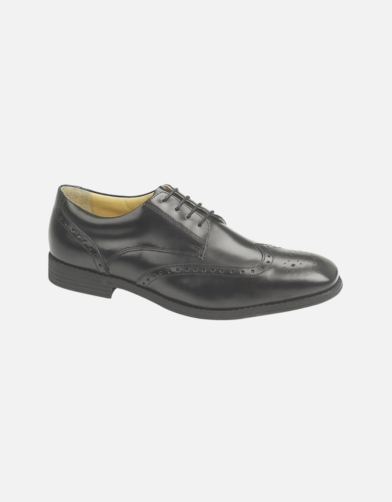 BUCKINGHAM Mens Leather Brogue Shoes Black