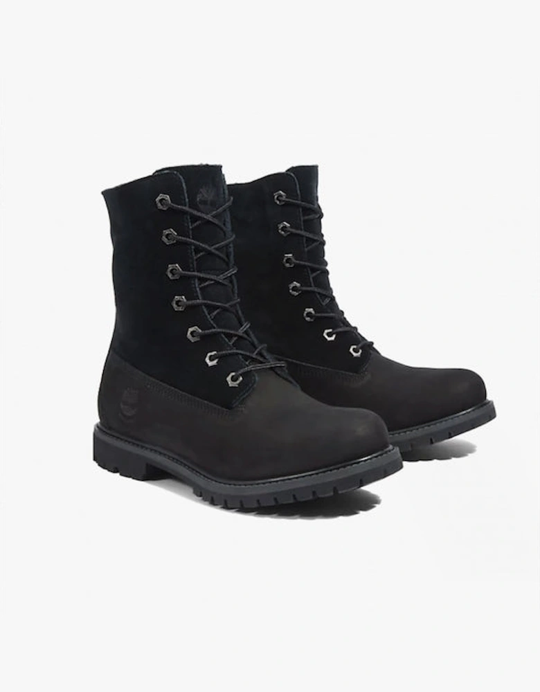 AUTHENTIC FOLD DOWN Womens Boots Black Nubuck