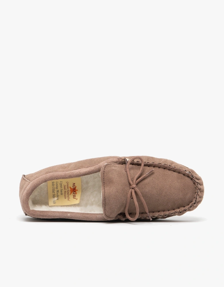 OLIVER Mens Moccasin Slippers Dark Camel