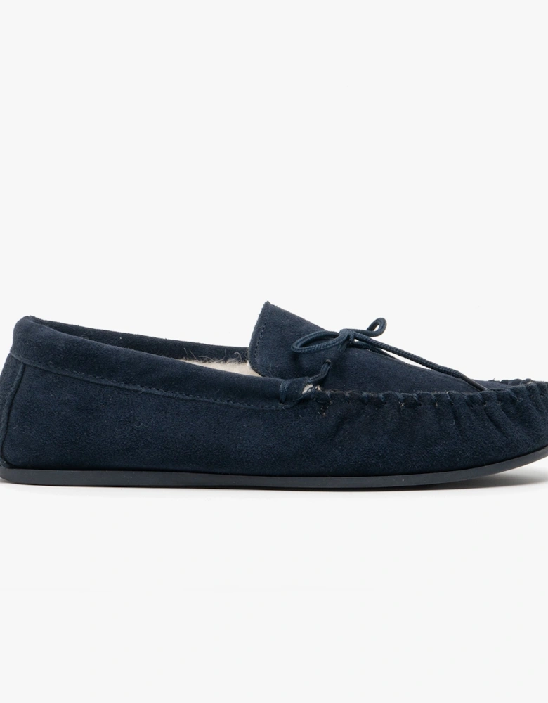 OLIVER Mens Moccasin Slippers Navy