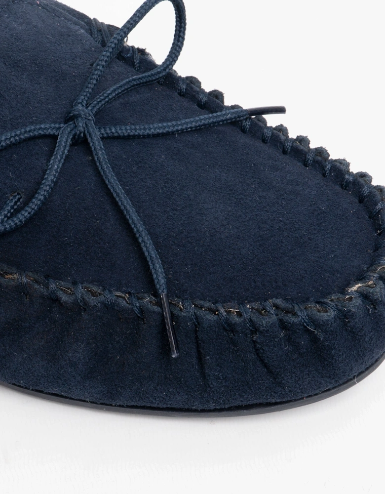 OLIVER Mens Moccasin Slippers Navy