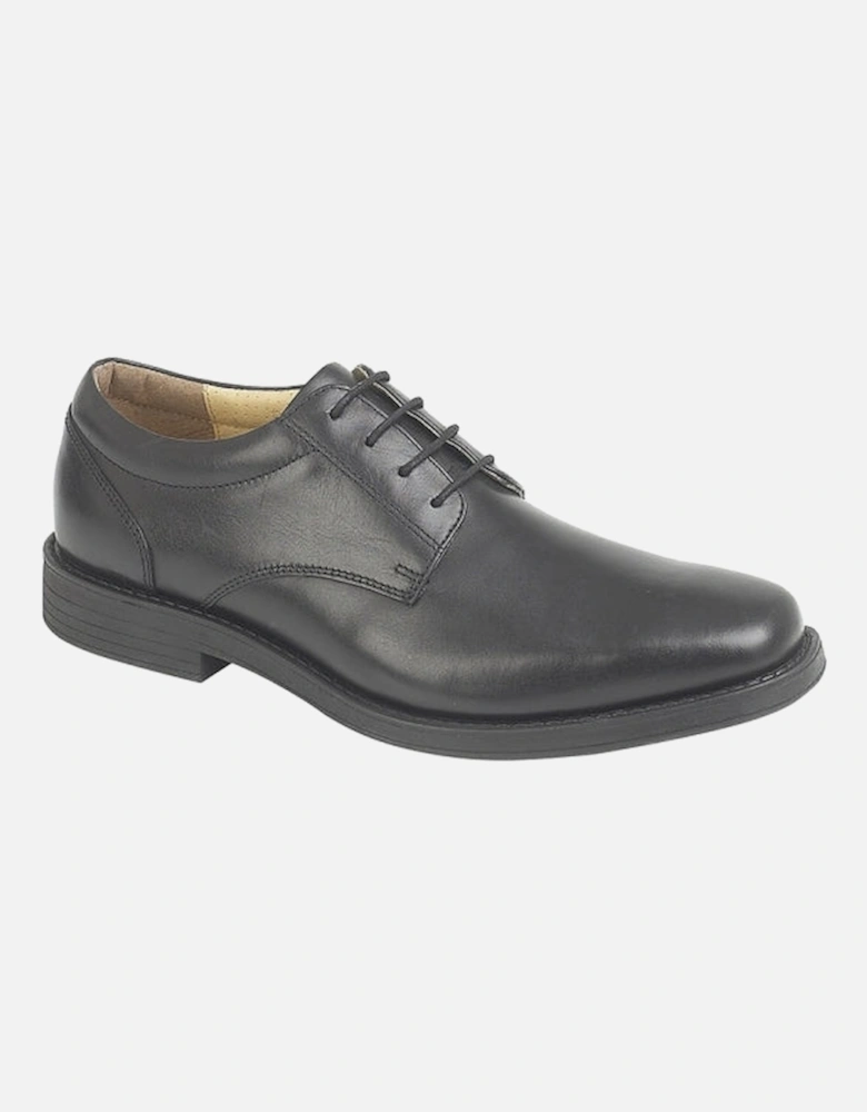 WINSTONIAN Mens Leather Gibson Shoes Black