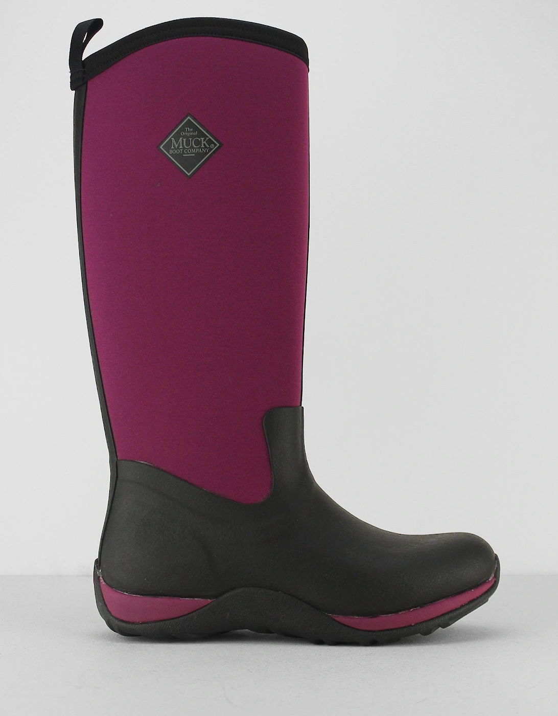 Muck Boots ARCTIC ADVENTURE Womens Rubber Wellington Boots Black/Maroon, 6 of 5