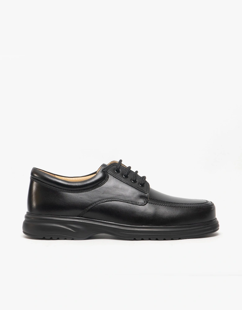 LOWELL Mens Leather Wide (E) Fit Shoes Black