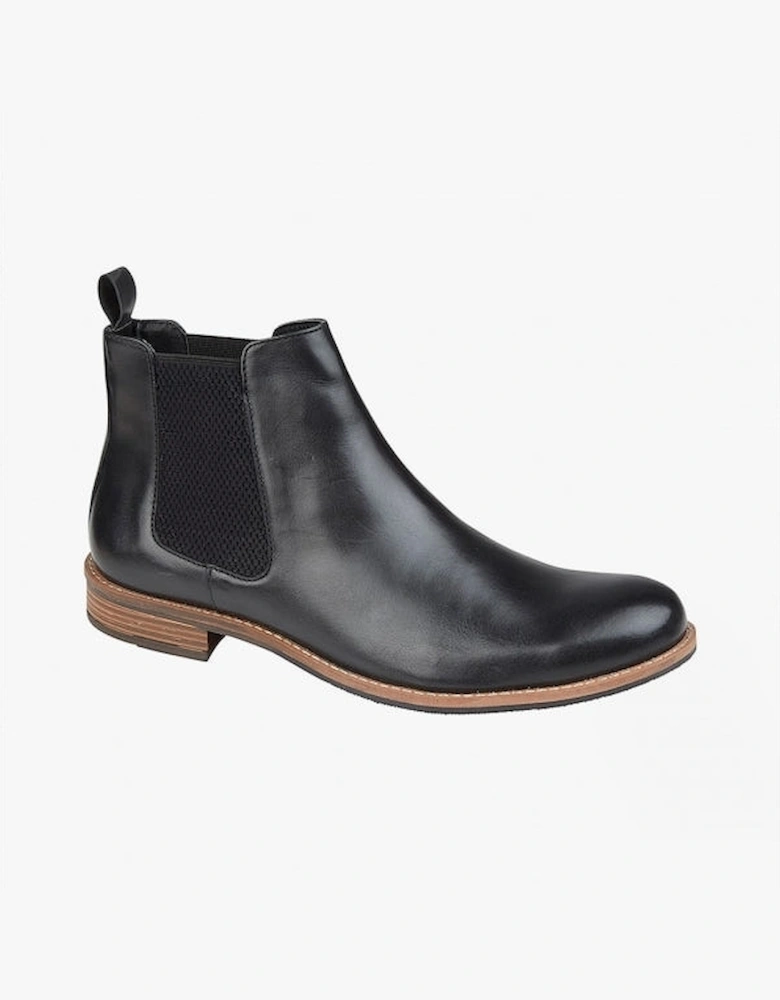 M163A Mens Leather Chelsea Boots Black