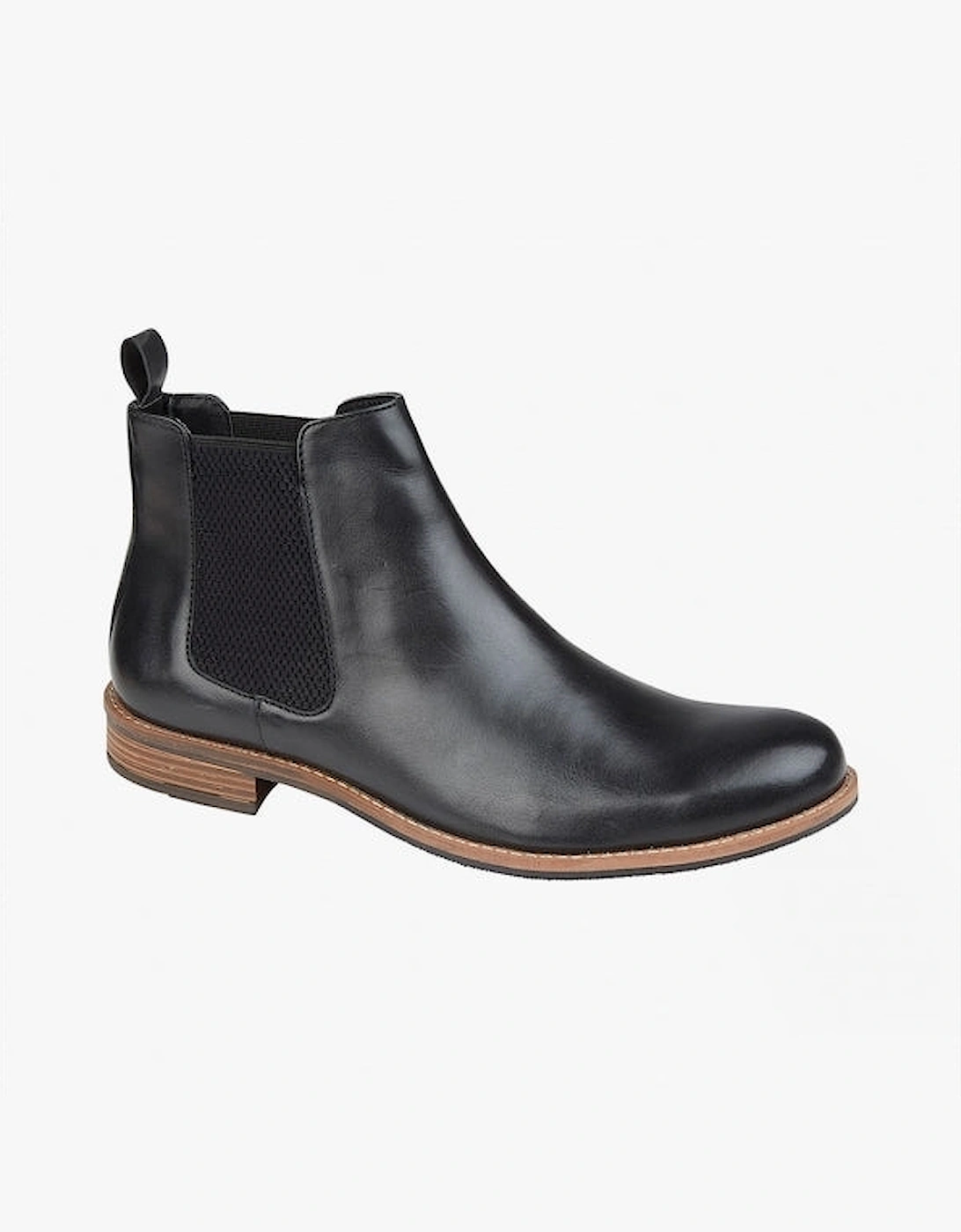 M163A Mens Leather Chelsea Boots Black, 2 of 1