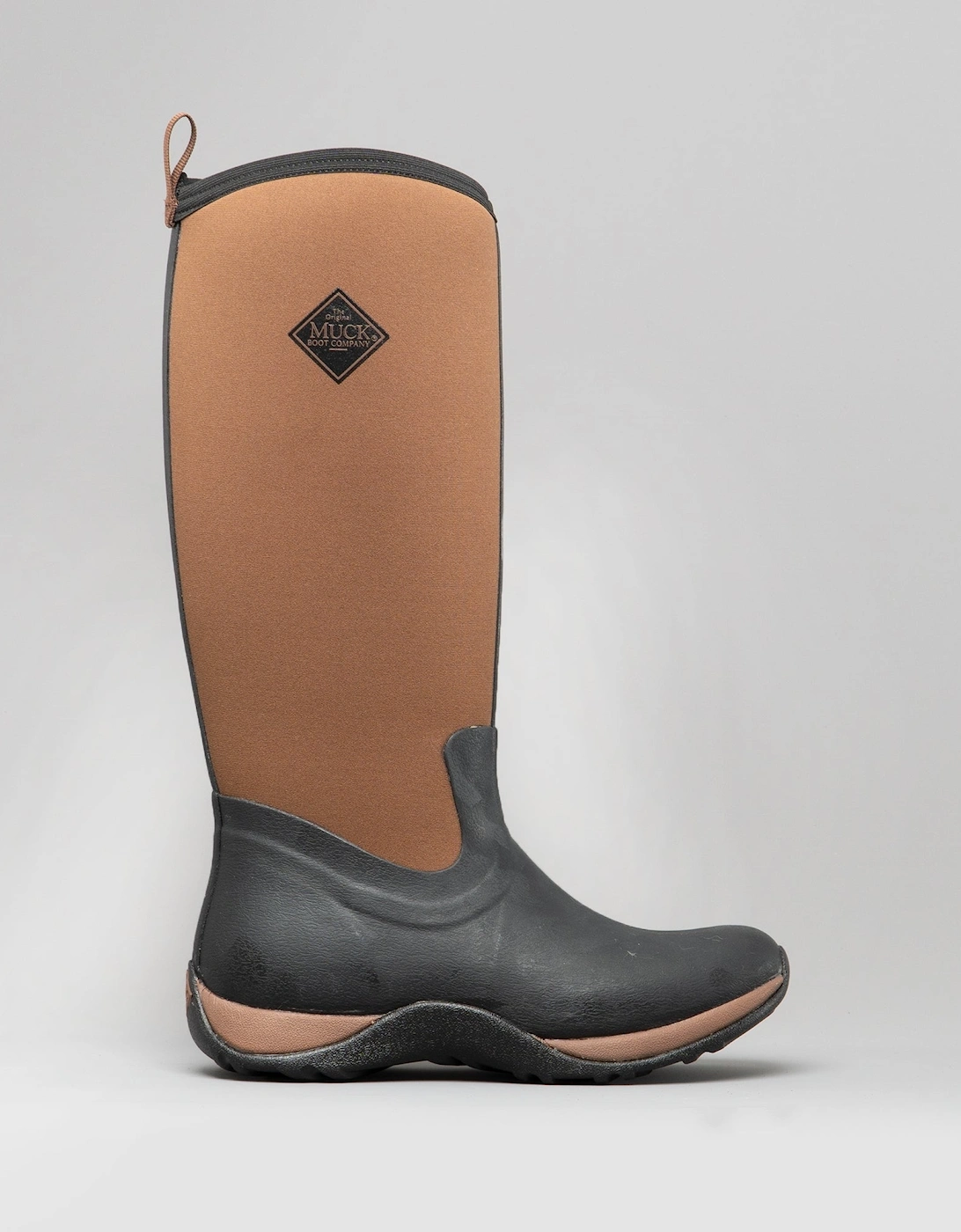 Women's Muck Boots ARCTIC ADVENTURE Womens Rubber Wellington Boots Black/Tan - Size: 9