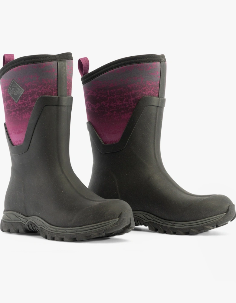 Muck Boots ARCTIC SPORT 2 MID Womens Rubber Wellington Boots Black/Magenta