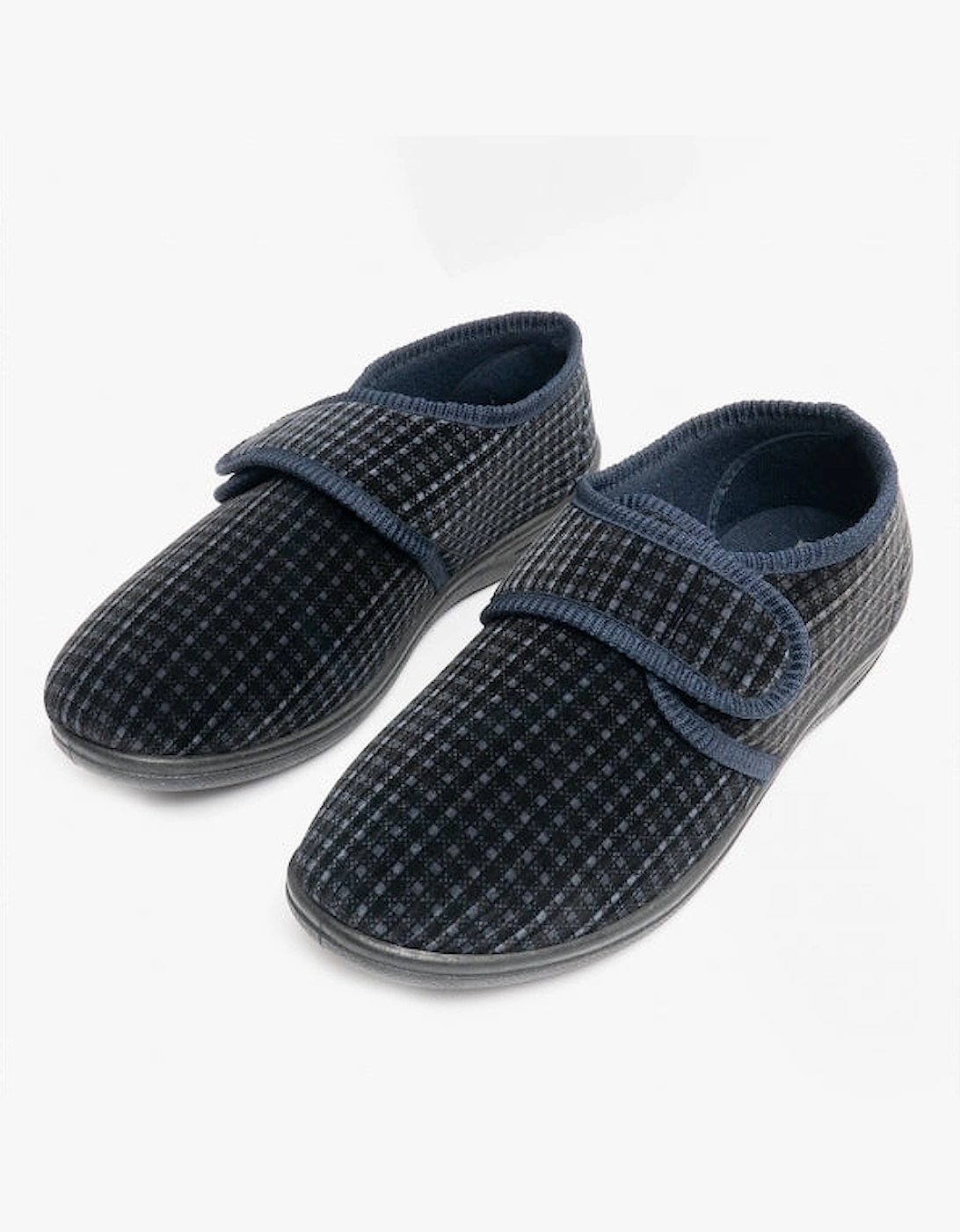 Jo & Joe DAVID Mens Touch Fasten Slippers Navy